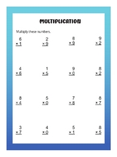 worksheet for 2 class maths